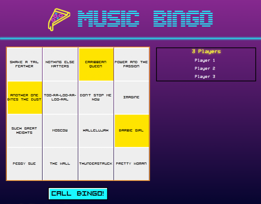 music bingo